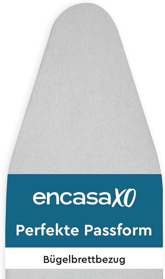 Encasa XO Ironing Board Cover and Pad 28"x12" - Thick 2mm Foam Padding, Drawstring Tightening & Lock, Heat Reflective, Scorch & Stain Resistant, Mini Ironing Board - Silver Premium