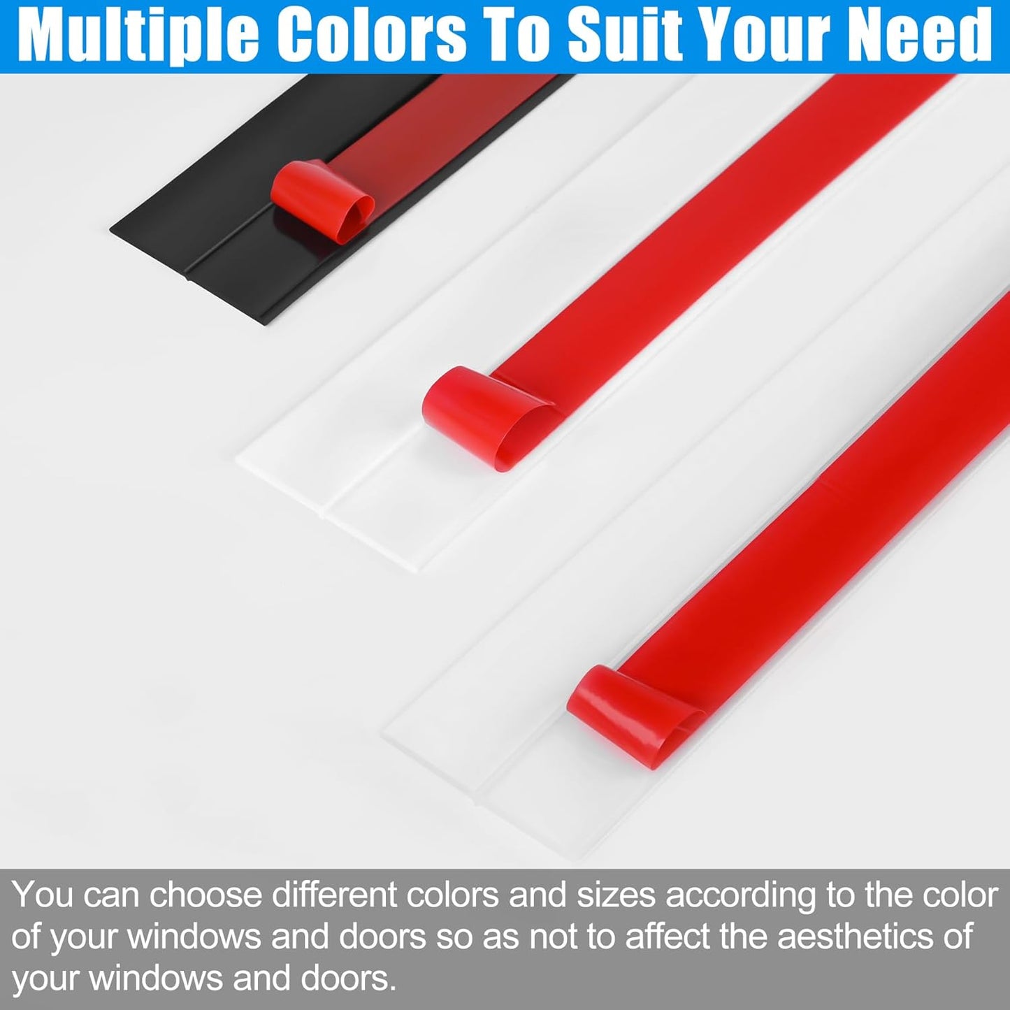 Draft Seal Tape for Doors and Windows 3 in x 10 Ft Silicone Weather Stripping Extra Thick 2mm Door Seal Strip with Strong Adhesive Draft Insulation Stopper Side Seal - Clear