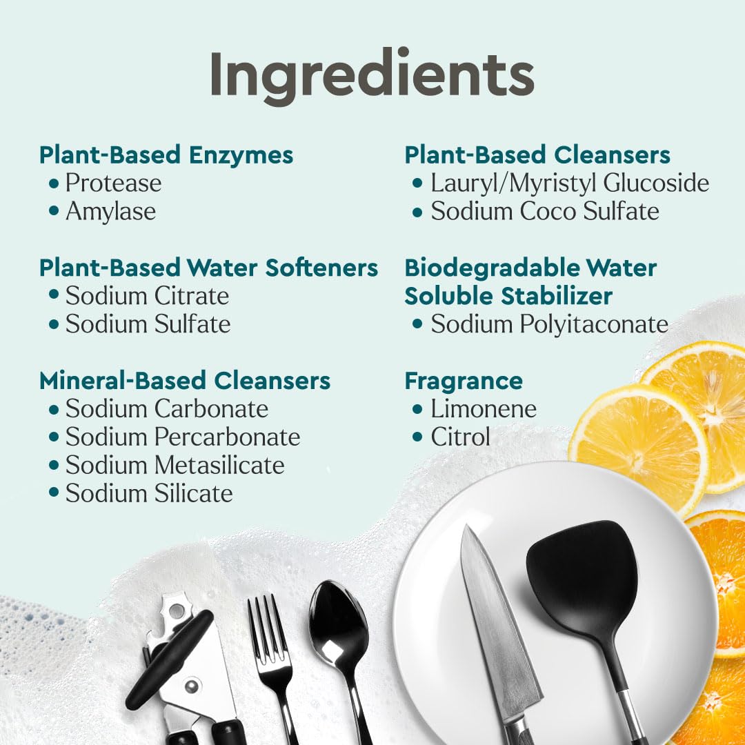 Puracy Dishwasher Pods, Natural Dishwasher Detergent, Free & Clear Dish tabs - Enzyme-Powered, Spot & Residue Free - TikTok Trend Items, Must Haves from TikTok Made Me Buy It (Citrus Skies, 18 Count)