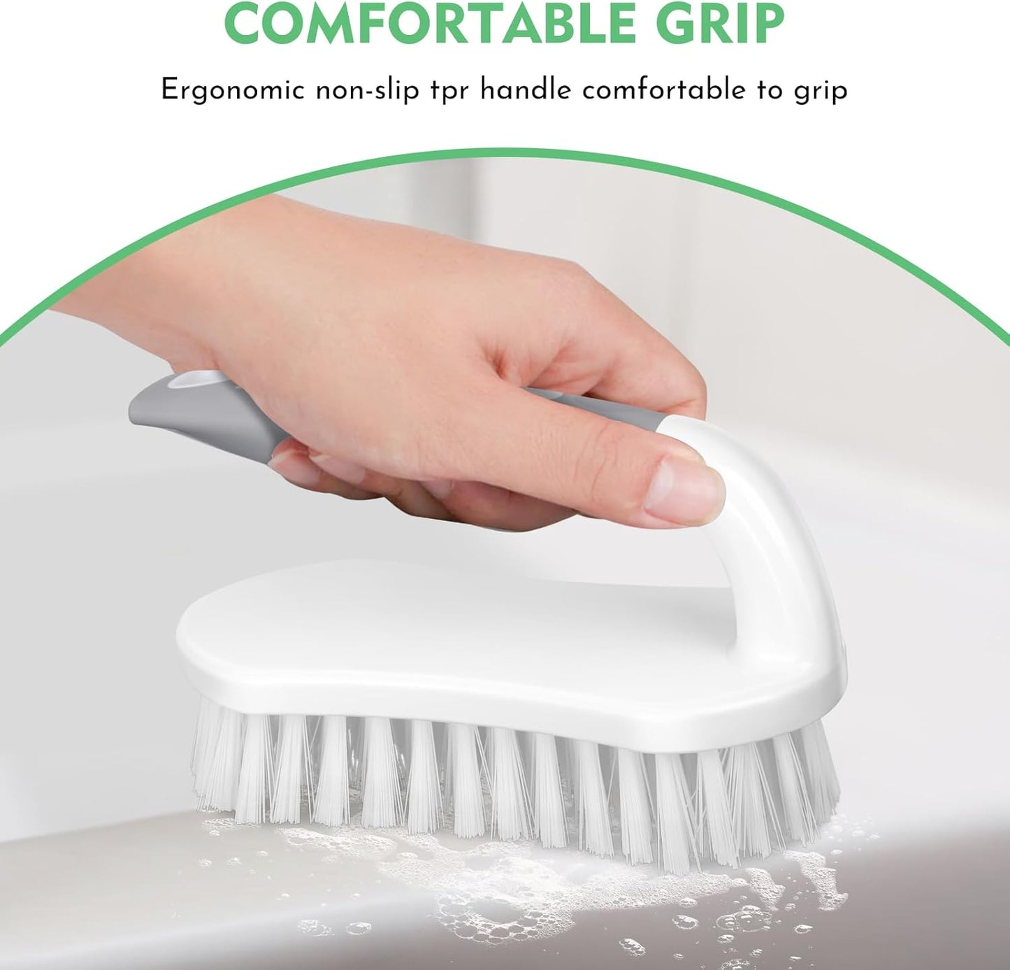 SetSail Scrub Brush, Heavy-Duty Scrub Brushes for Cleaning with Stiff Bristles Cleaning Brush for Shower, Bathroom, Carpet, Kitchen and Bathtub Scrubber - 2 Pack