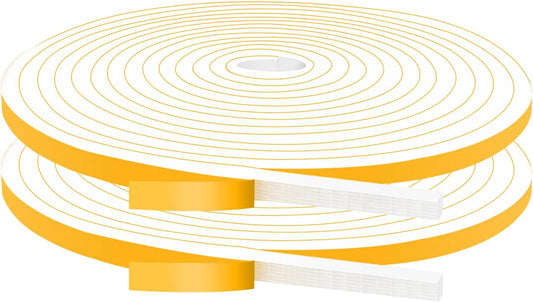 Door Weather Stripping for Doors and Window, Window Insulation Door Seal Tape, Self Adhesive Foam Gasket Tape, Foam Seal Strip Sliding Door Weather Strip, Energy-saving(1/4 in x 1/4 in x 33Ft)