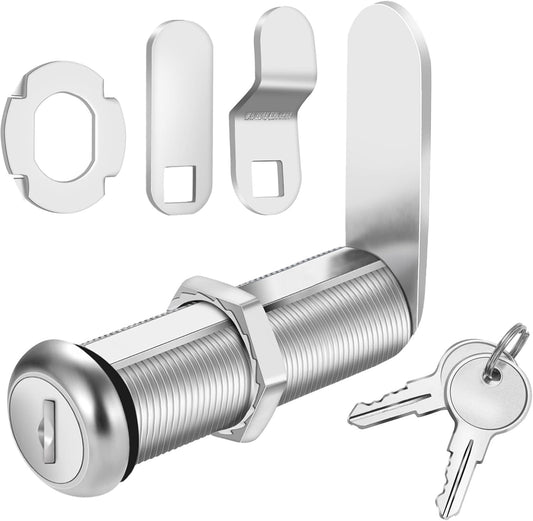 Extra-Long Cam Locks, 2-1/8 Inch, Keyed Alike, Set of 2 for Thick Drawers & Cabinets, Zinc Alloy