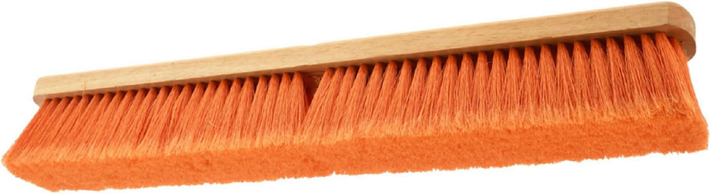 PRO SOURCE Safety Orange Push Broom Head with Threaded Wood Block: 24" Wide