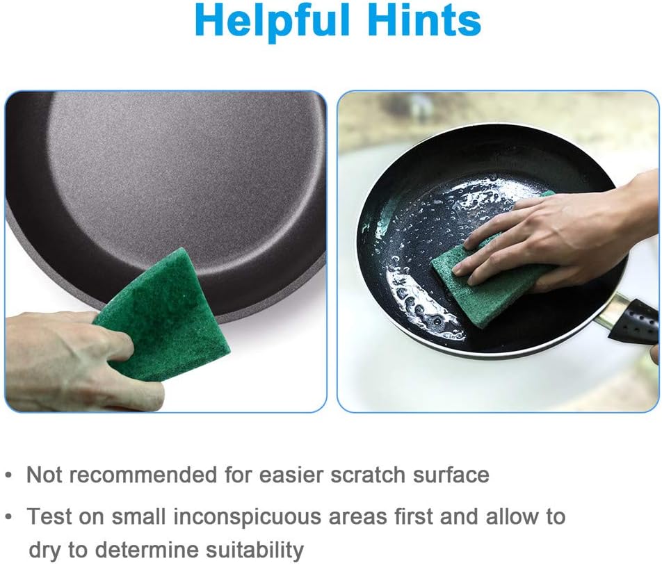 24PCS Scouring Pad - Premium Heavy Duty Scrub Pads, Reusable Household Green Dish Scrubber, Multipurpose Scour pad - for Kitchen Scrubber & Metal Grills, 3.9 x 5.9 x 0.36IN