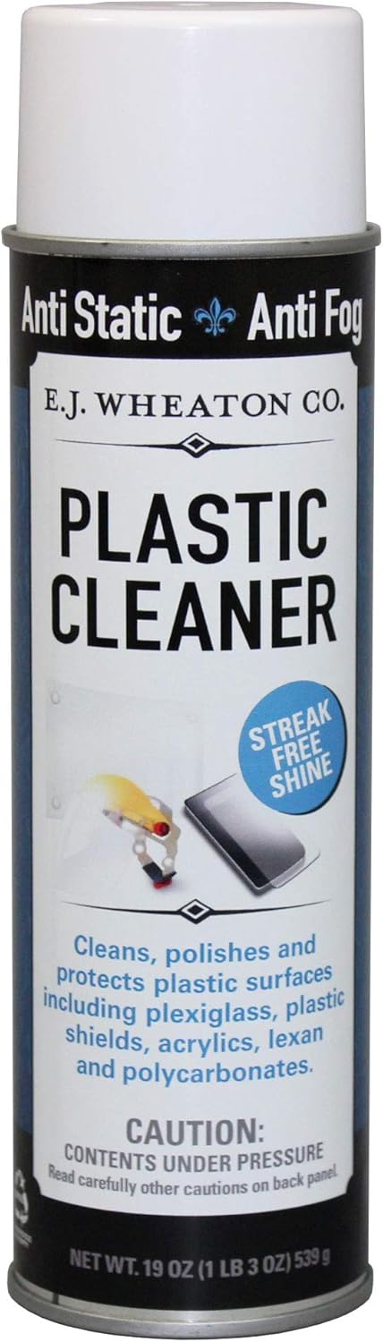E.J. Wheaton - Plastic Cleaner & Protectant, Cleans, Polishes & Protects Plastic Surfaces (3 Pack), Anti-Fog, Anti Static, Use on Shields, Touchscreens, Electronics and More, 19 Oz. Each