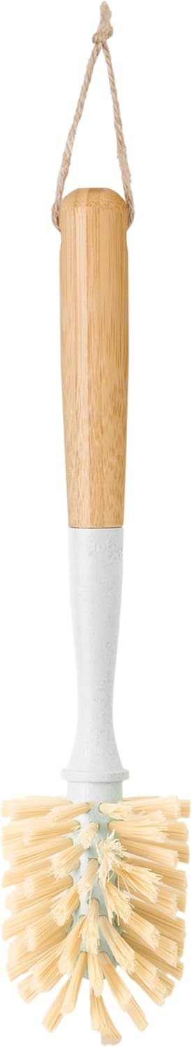 Vigar Zeroline 10.2" Long Bamboo Dish Brush, Ideal Dish Brush for Cups, Wine Glass, Tumbler, Blender Bottles, and Glass Water Bottles for The Kitchen