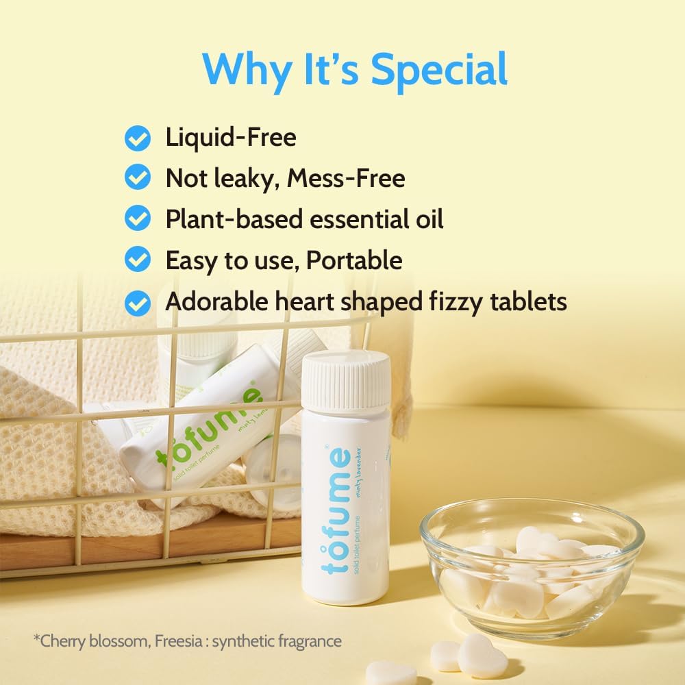 Effervescent Bathroom Air Freshener - Floral Lavender - Toilet Deodorizer, Bathroom Odor Eliminator, Toilet Freshener, Flushable Air Freshener Toilet Tablets, 3 Pack (90 Tablets)