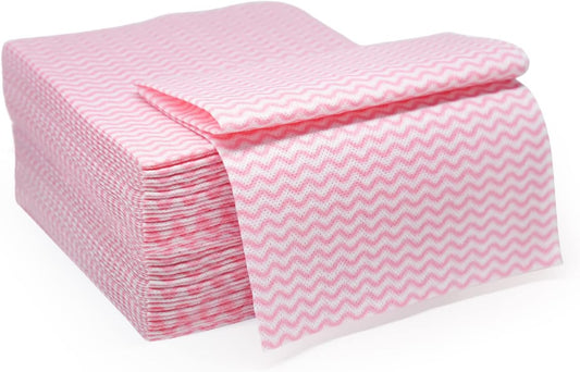 Reusable Cleaning Cloths Dish Paper Towels, Domestic Cleaning Towels, Multipurpose Quick-Dry Rag Dish Cloths Heavy Duty Handy Wipes for Kitchen 25 Count 14.2"X15.7", Pink