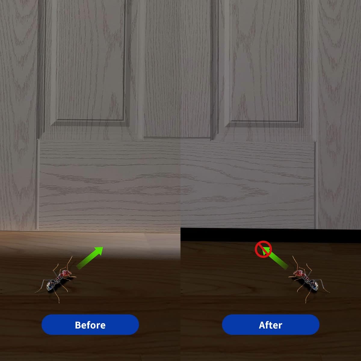 2 Pack Door Draft Stopper, 39” Length Cuttable Under Door Seal, Strong Adhesive Door Sweep for Exterior and Interior Doors (Brown)