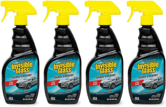 Invisible Glass 92163-4PK Premium Glass and Window Cleaner for Auto and Home Cleans Glass, Windows, Windshields, and More, Streak-Free, Ammonia-Free, Tint-Safe, 16 fl oz (Pack of 4)