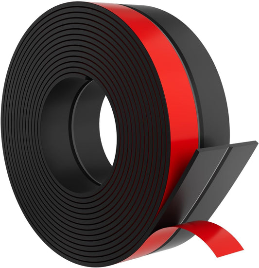 Heavy-Duty 36 ft x 1 in Weather Stripping, Extra Thick 2mm Door Draft Stopper Silicone Seal Strip for House and Glass Shower Doors for Collision and Side Gaps of Door and Windows, Black