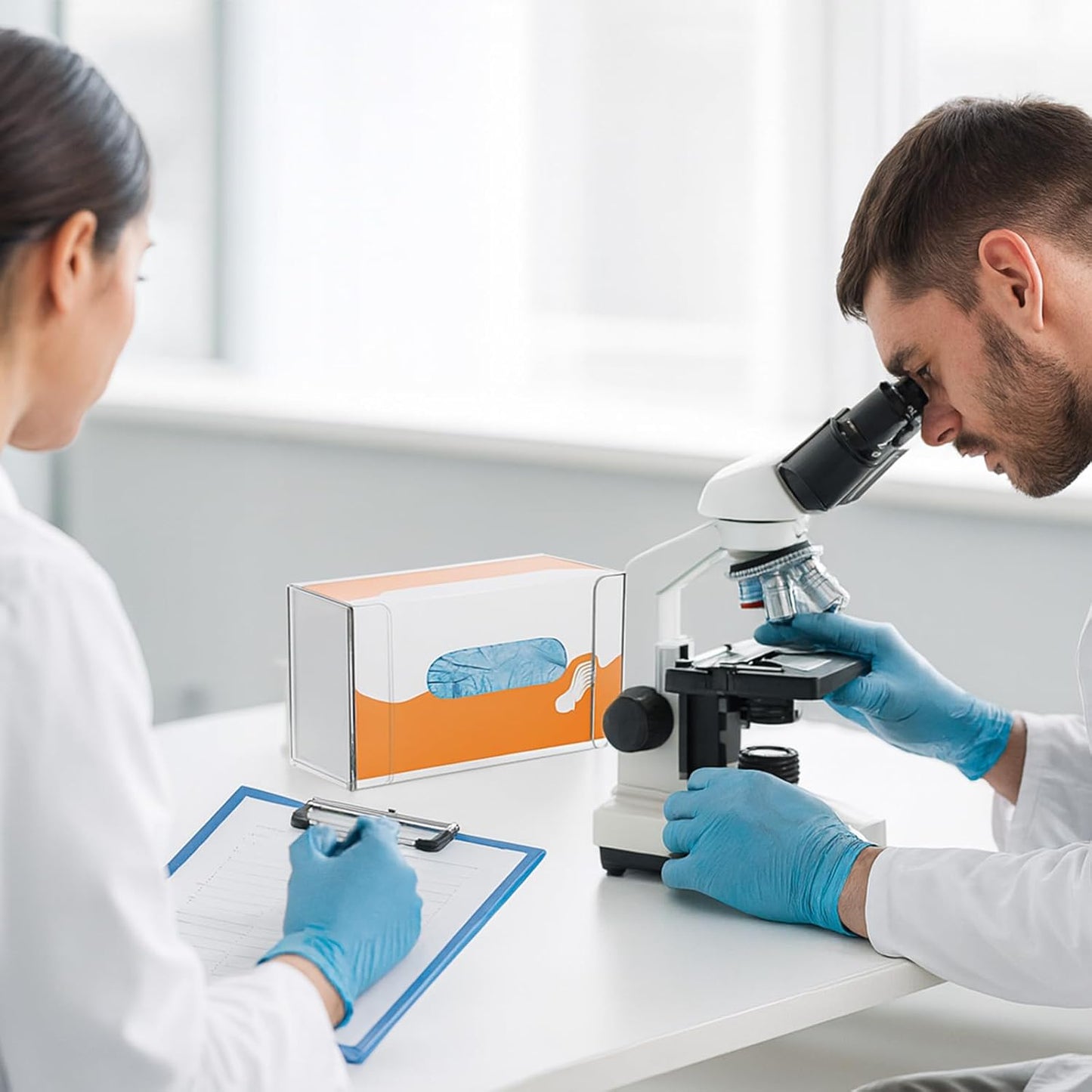 2 Packs Acrylic Glove Holder for Wall Mount, Clear Gloves Box Holders Glove Dispenser Wall Mounted Tissue Box Holder Reusable Kitchen Rack for Gloves Tissue Boxes