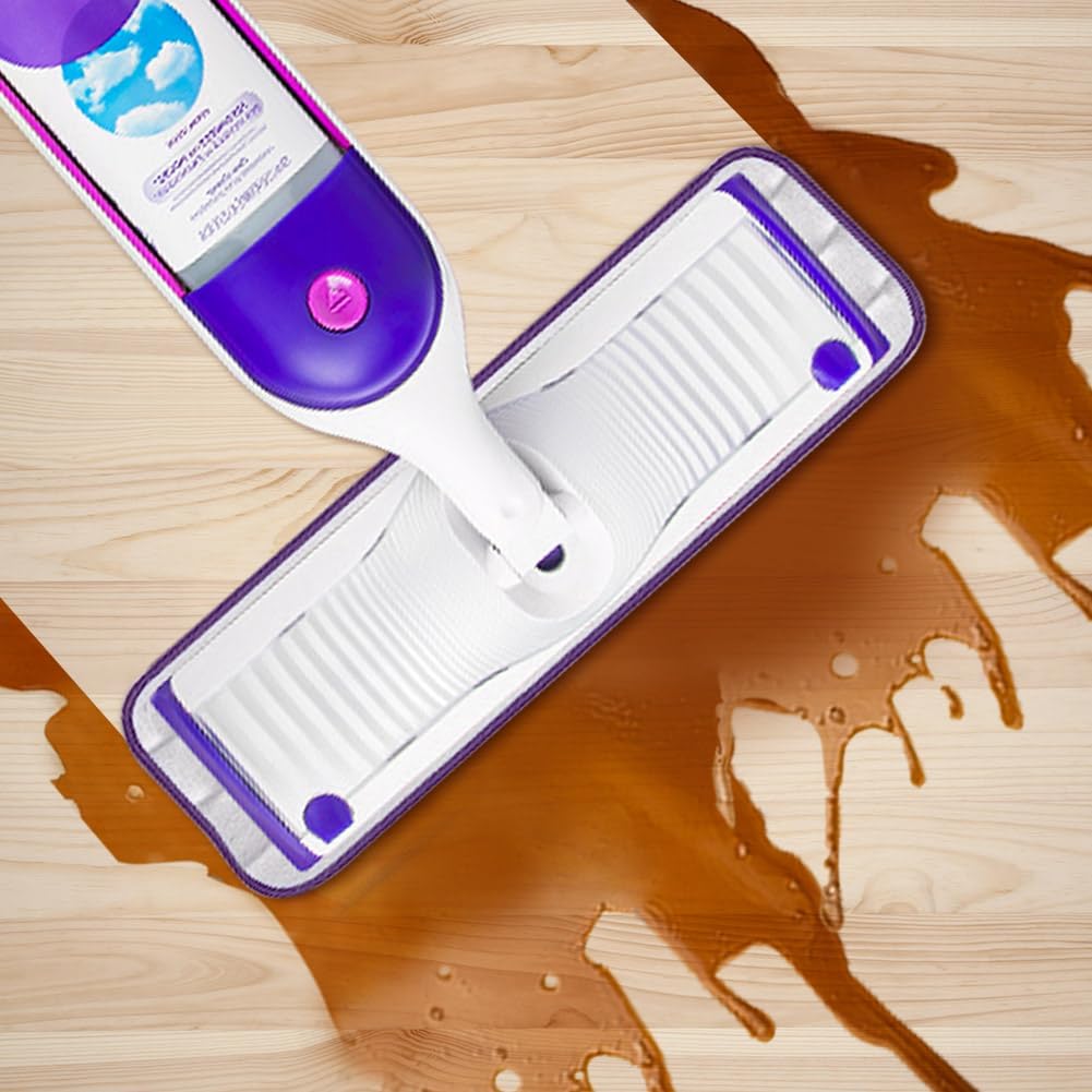 15 inch Mop Pads Refills, 6 Pack Microfiber Reusable Replacement Mop Pads Flat Replacements Heads for Wet Or Dry Floor Cleaning and Scrubbing, Purple Cloth