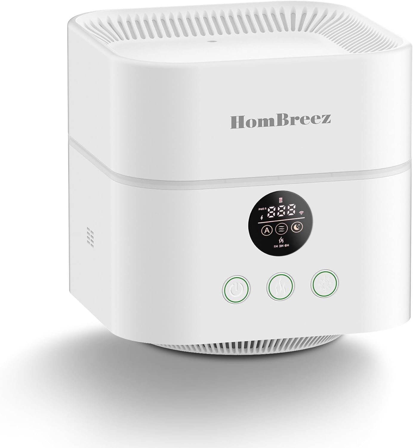 Air Purifier and Humidifier Combo for Bedroom, Covers Up to 200ft², H13 True HEPA Filter, 500ML Water Tank, Quiet Cool Mist Top Fill Essential Oil Diffuser for Baby, Pet Room, White