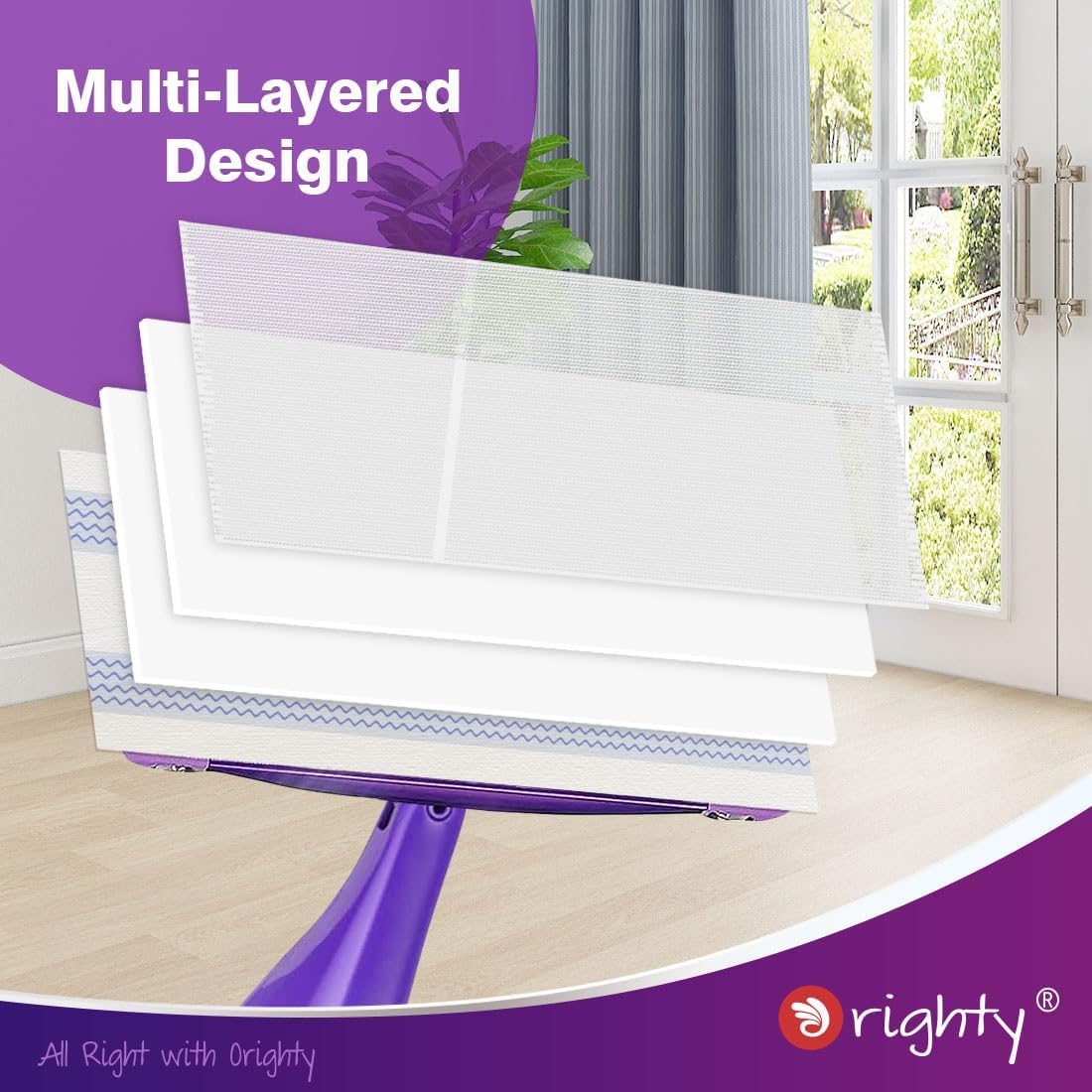 Orighty Dry Mop Pads Refill Compatible with Swiffer WetJet, Multi-Layer Mopping Pads, Multi Surface WetJet Hardwood Floor Cleaner Spray Mop Pads Refills, 48 Count