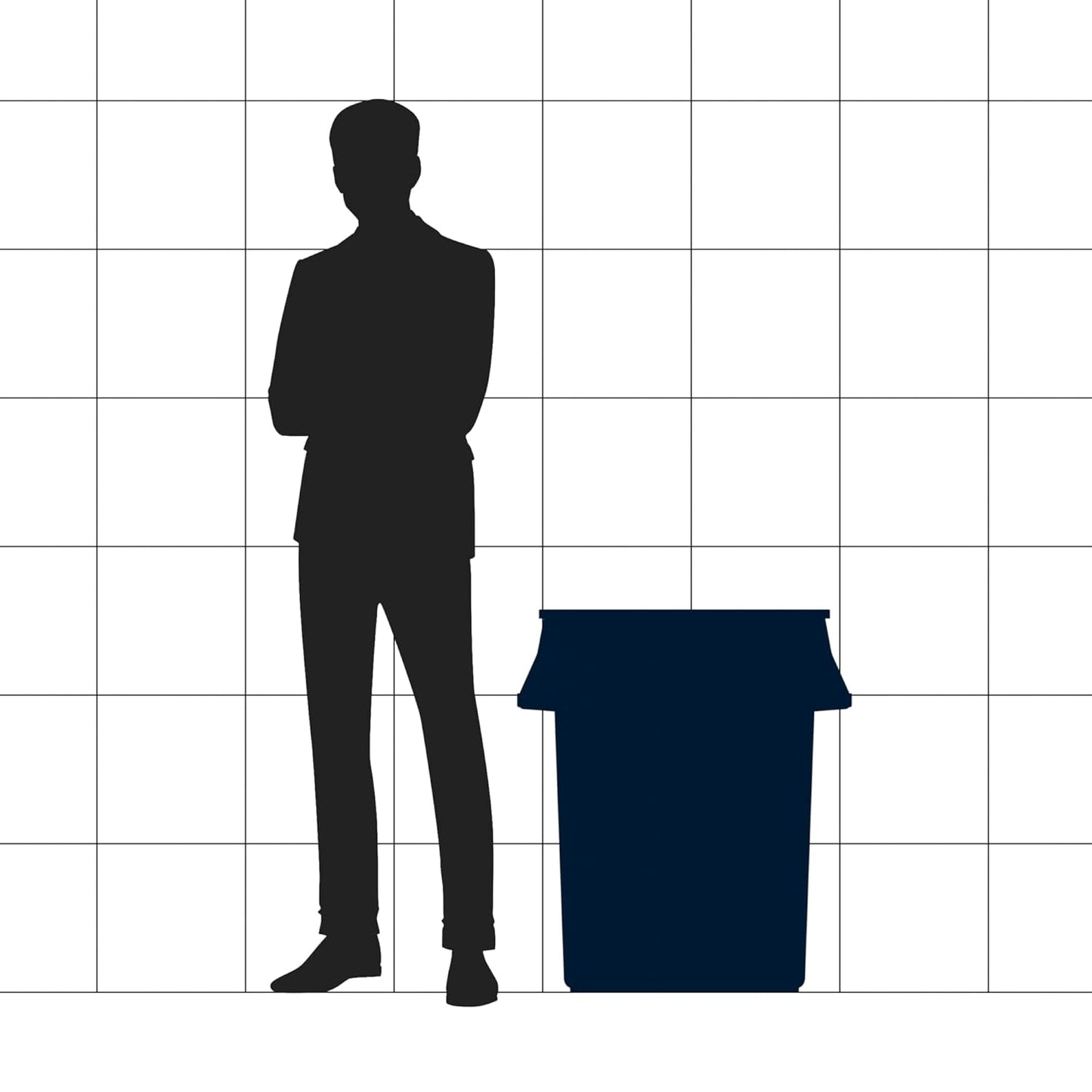 44 Gallon White Round Commercial Trash Can