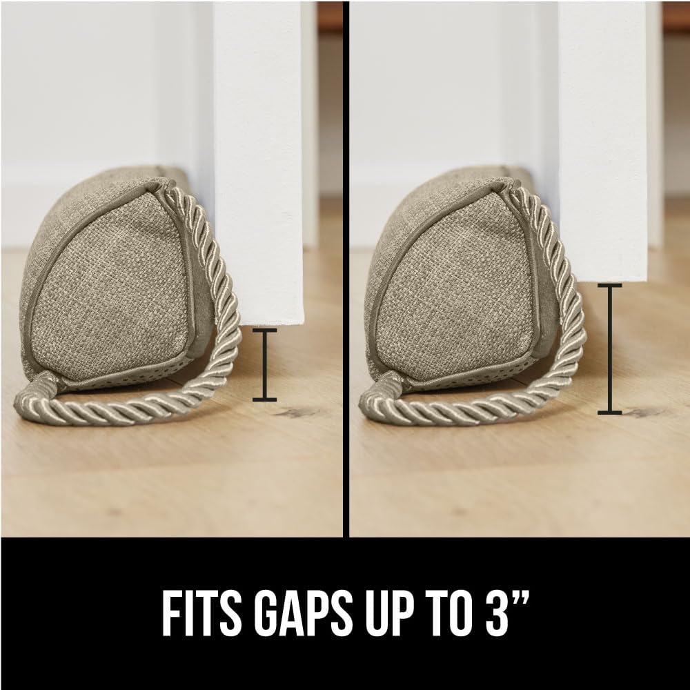 GORILLA GRIP Door Draft Stopper for Bottom of Doors, Weather Stripping Seal Blocks Hot Air, Noise, Bugs, Keeps Cold AC in, Sound Proofing Easy Install Gap Filler, Home Essentials, 34 Inch, Beige