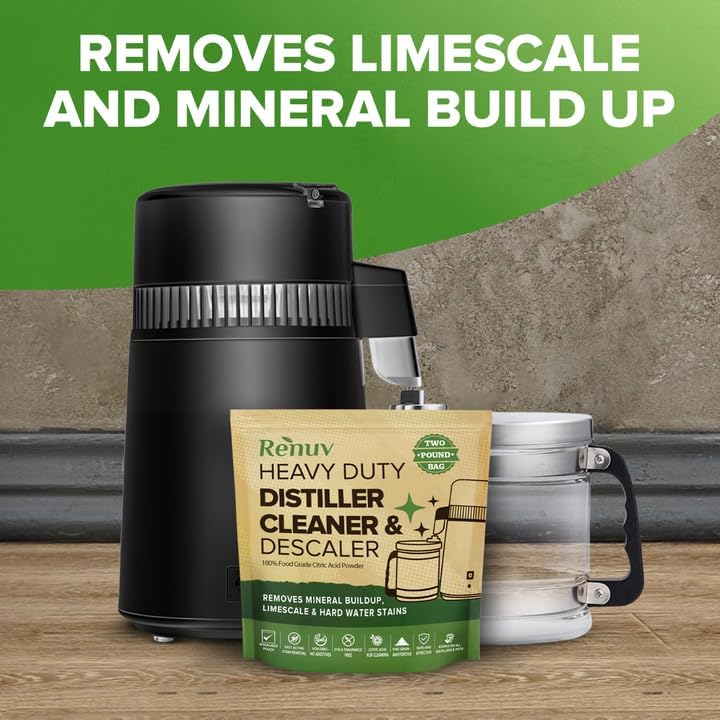 Citric Acid for Cleaning & Descaling Water Distillers, Kettles, Pots, Boilers, Dispensers, Citrus Acid Powder Descaler, Removes Limescale, Mineral Buildup, Hardwater Stains, Residue Fast 2LB Bulk