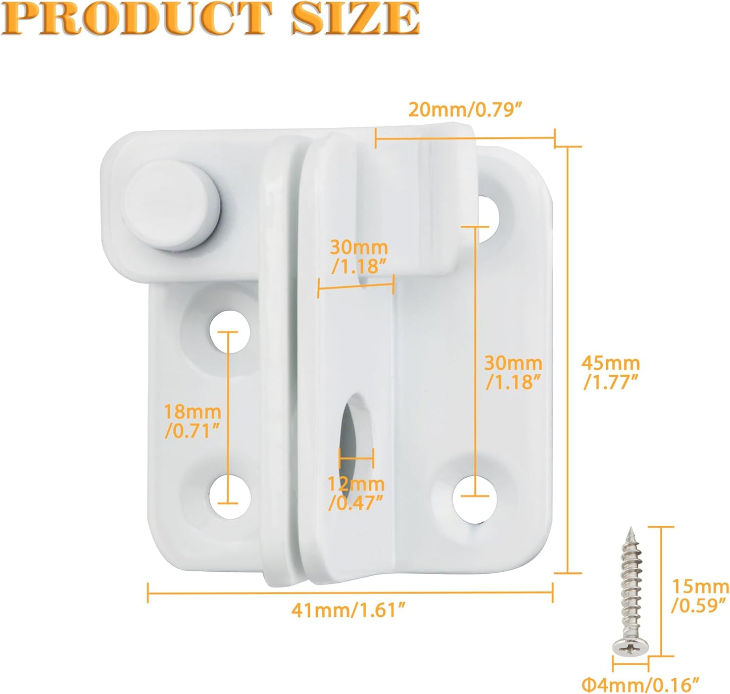 Alise Flip Latch Gate Latch White Shed Lock Shed Latch Barn Door Lock Locking Latches for Barn Fence Cabinet Garden Garage Window Pet Dog Cage,Stainless Steel Shed Door Latch Barn Door Lock,S-Size