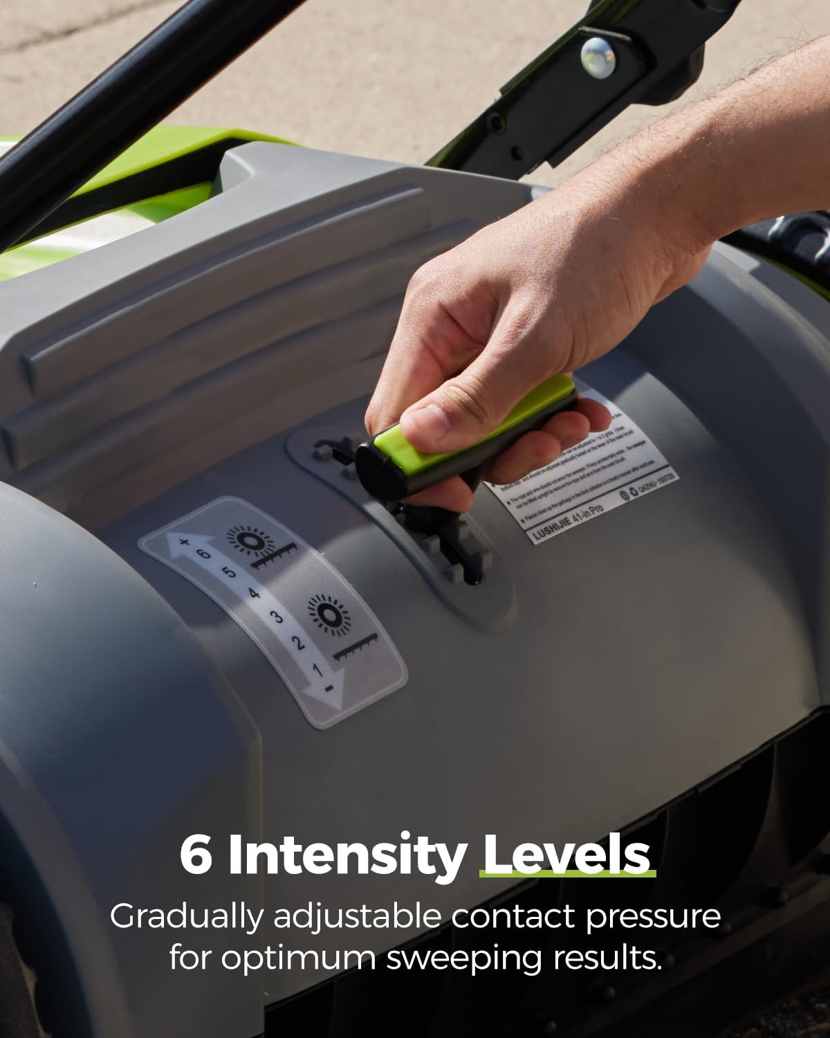 41" Industrial Walk-Behind Hand Push Floor Sweeper | Commercial 55L Large Capacity | 45000 SqFt/Hour | Indoor & Outdoor Use (Green)