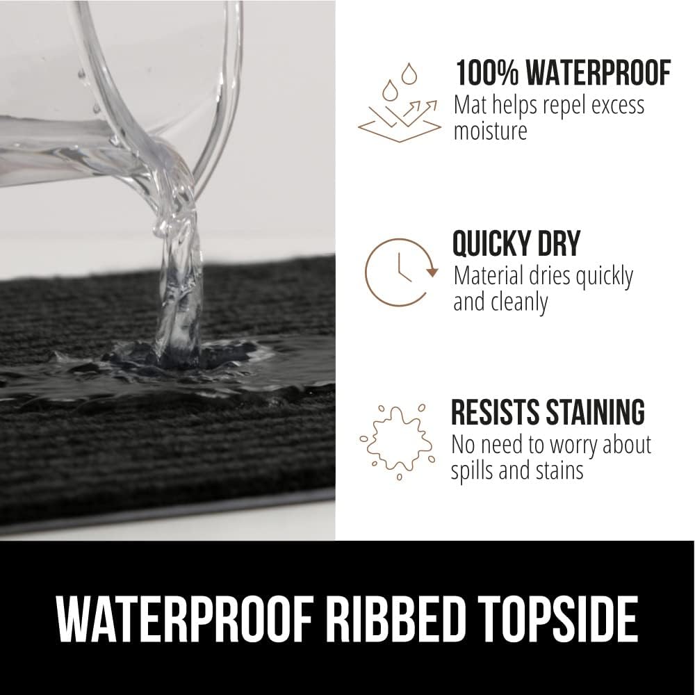 GORILLA GRIP Traffic Guard Door Mat, 47x35, Heavy Duty Welcome Mats, Commercial Office Space Doormat, Waterproof, Fade Resistant, Strong Rubber Backing, Low Profile, Shoe and Boot Scraper, Jet Black