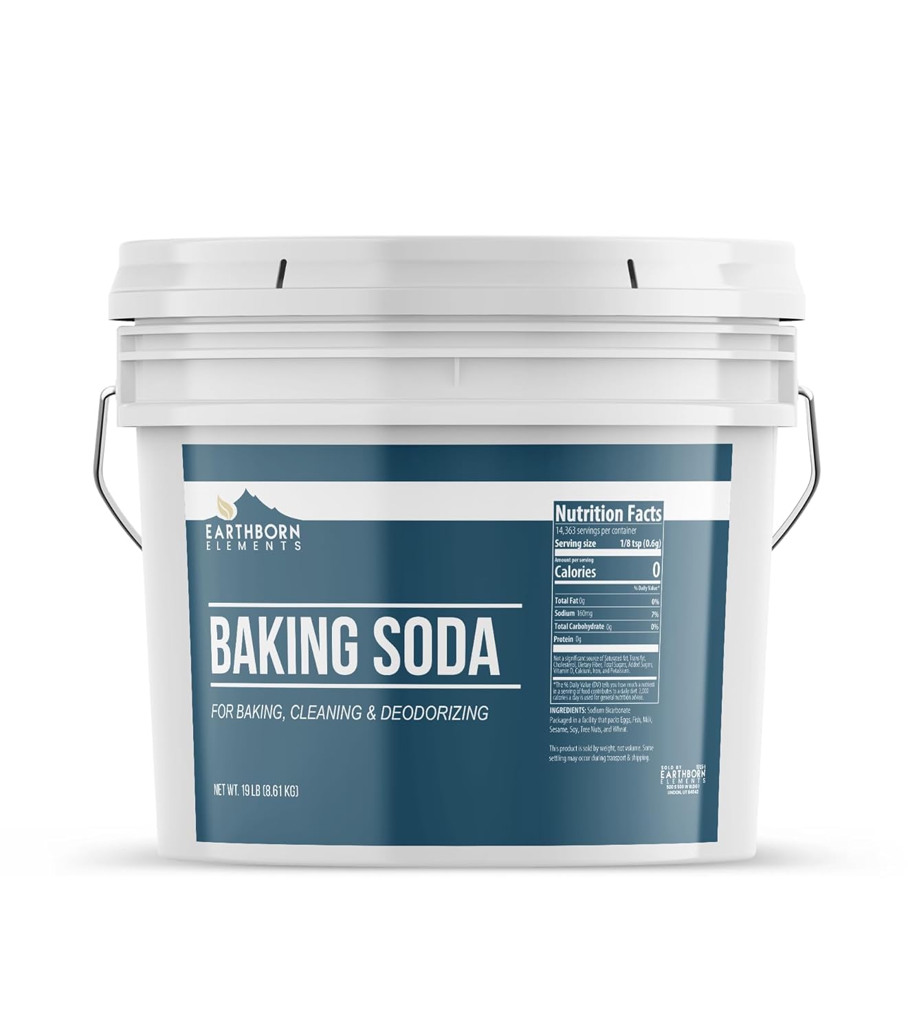Earthborn Elements Baking Soda (2 Gallons) Sodium Bicarbonate, Cooking, Cleaning & Deodorizing