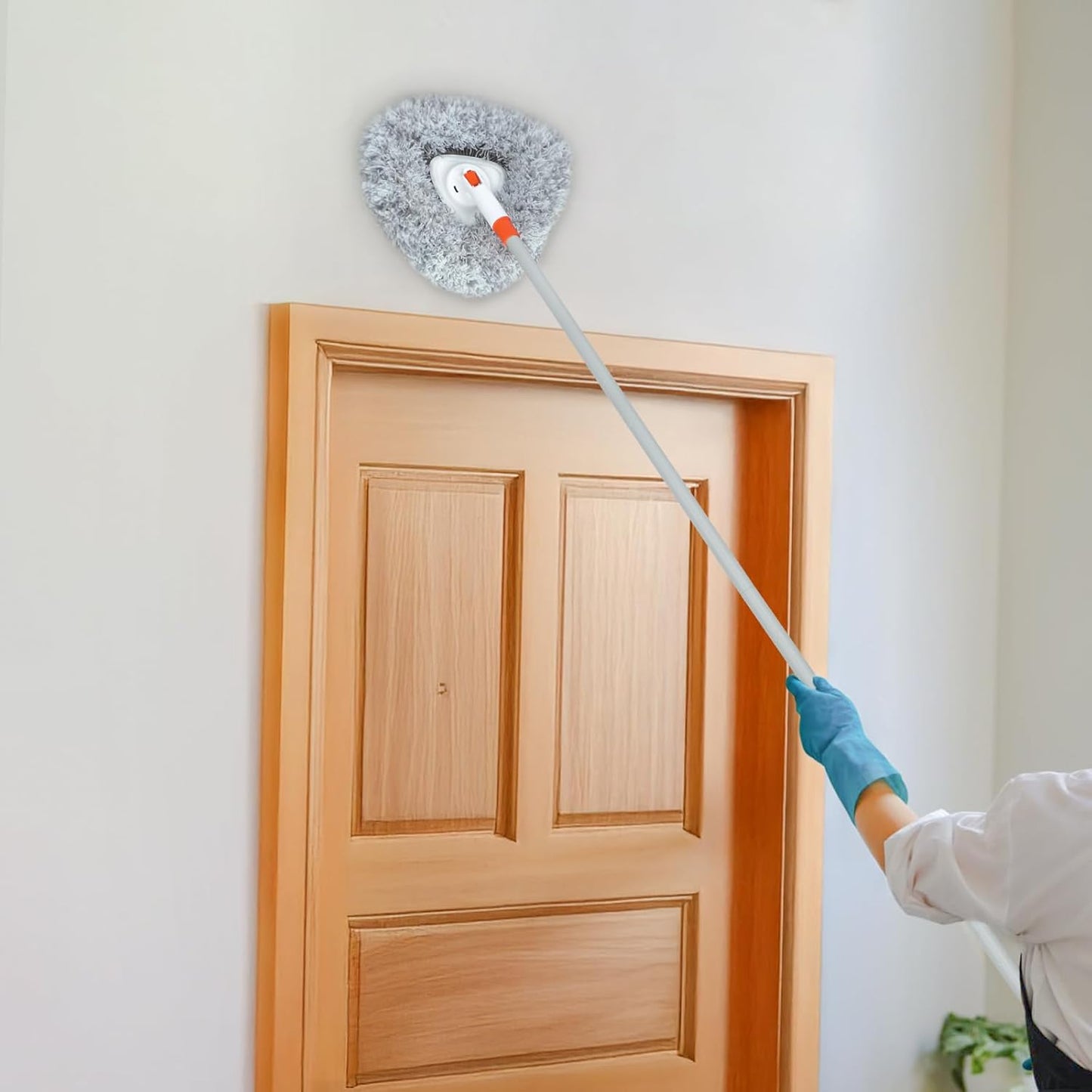 Wall Cleaner Mop with 82" Long Handled Baseboard Cleaner Tool with 3 Replacement Pads Ceiling Duster Tool for Walls Window, Floor, Ceiling, Baseboard