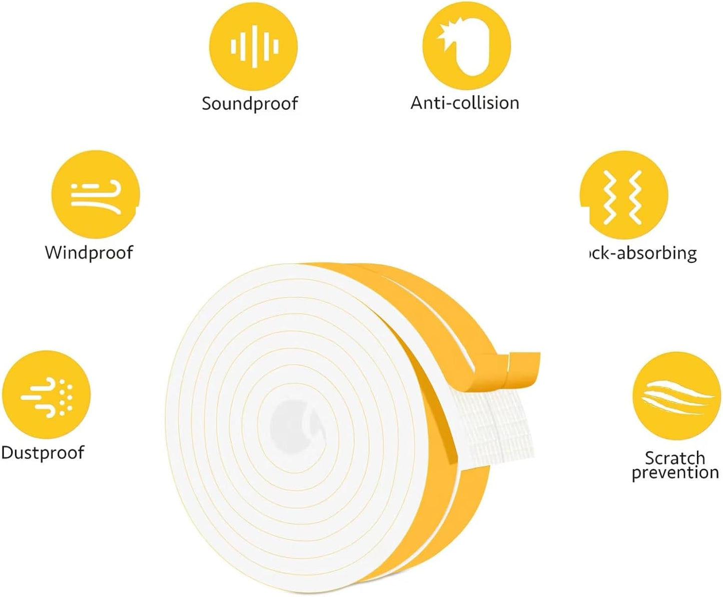 Closed Cell Foam Weather Stripping for Various Door Seal and Window Insulation, One Sided Foam Strips Adhesive, SoundProof Weatherproof AC Seal Strip, Shock-Absorbing (3/4 in x 1/4 in x 13Ft)