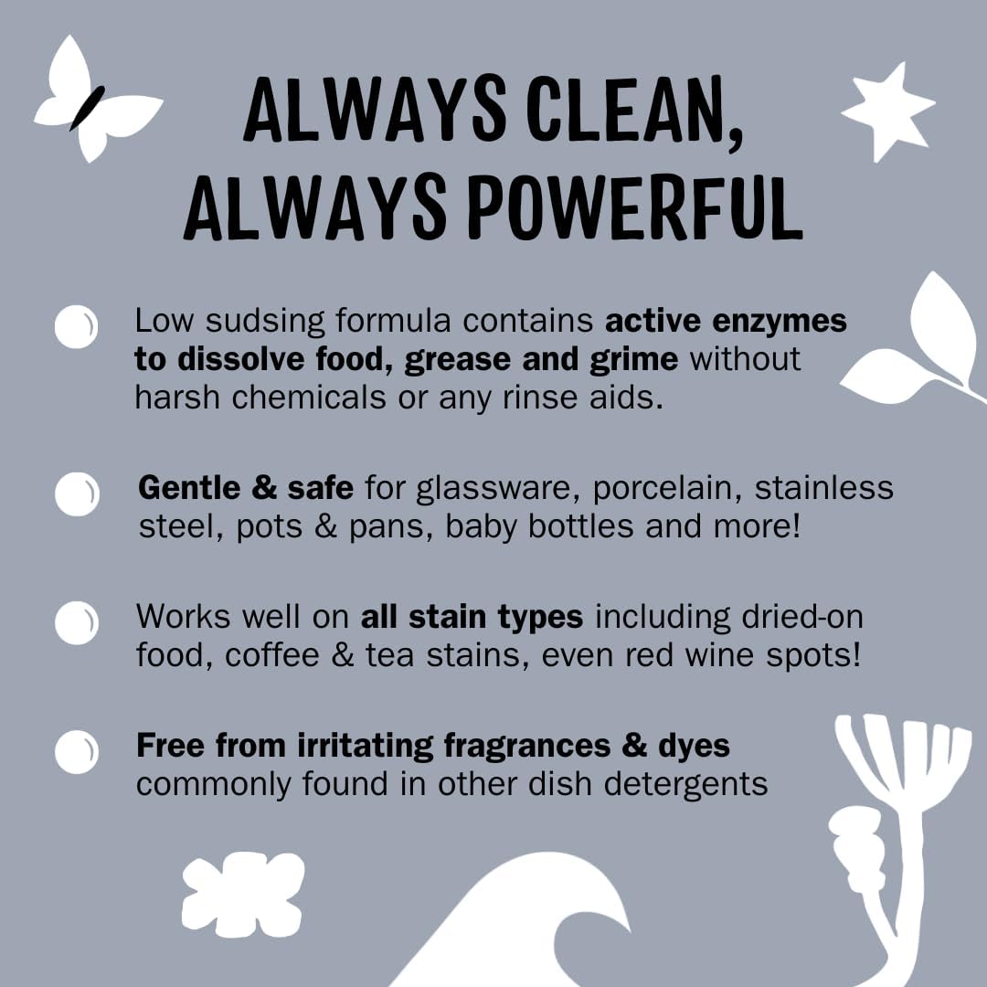 Molly's Suds Dishwasher Pods | Clean Dishwasher Detergent, Cuts Grease & Rinses Clean (Residue-Free) for Sparkling Dishes | 120 Auto-Release Tabs (Unscented)