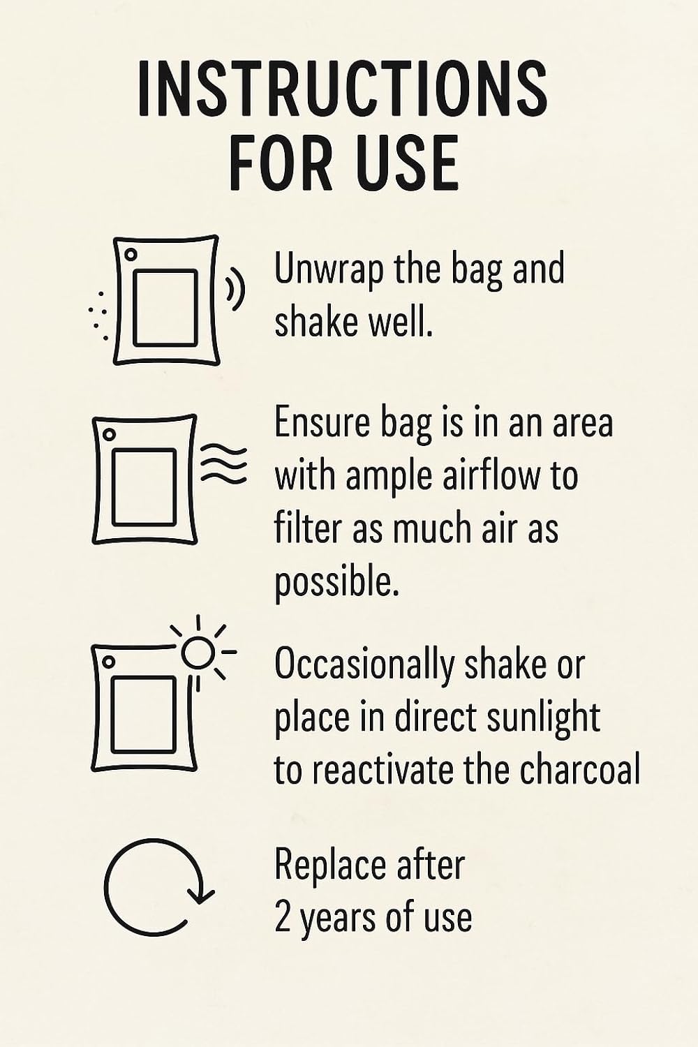 1000g Large Bamboo Charcoal Air Purifier Bag - Car Deodorizer Freshener - Remove Odor and Control Moisture in Your RV, Camper, SUV, Truck, Closet, Mobile Home, Storage - Non fragrant 1kg