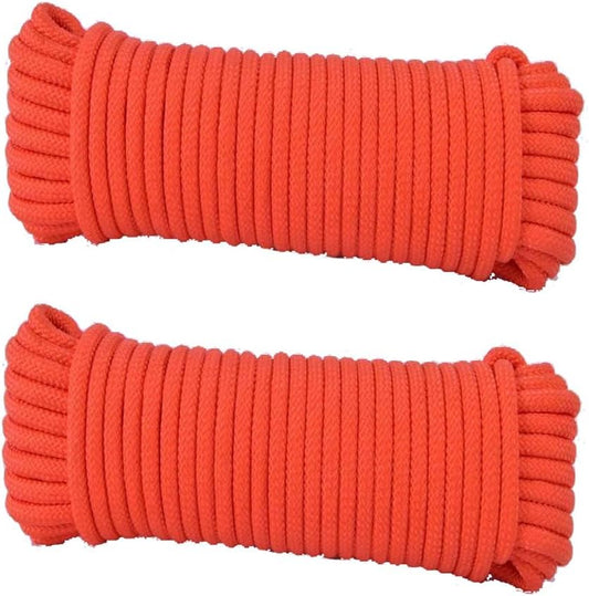 2pcs Portable Travel Clothes Line Ropes Heavy Duty Laundry Drying Clotheslines Outdoor Rv Camping Accessories Orange 33ft
