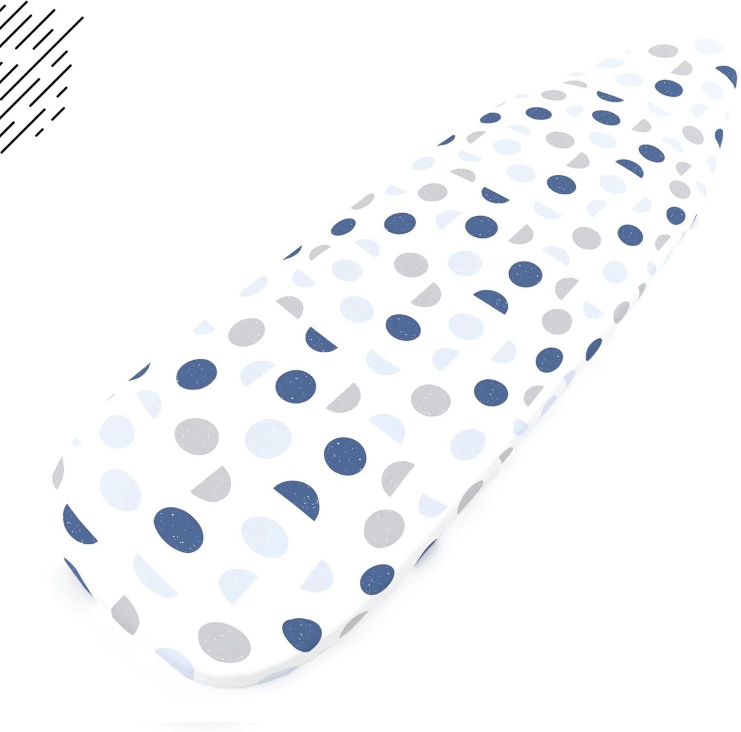 Encasa XO Ironing Board Cover and Pad 54"x15" - Thick 3mm Felt Padding, Drawstring Tightening & Lock, Easy Fit, Scorch & Stain Resistant, Fits Standard Large Ironing Board - Blue Moon