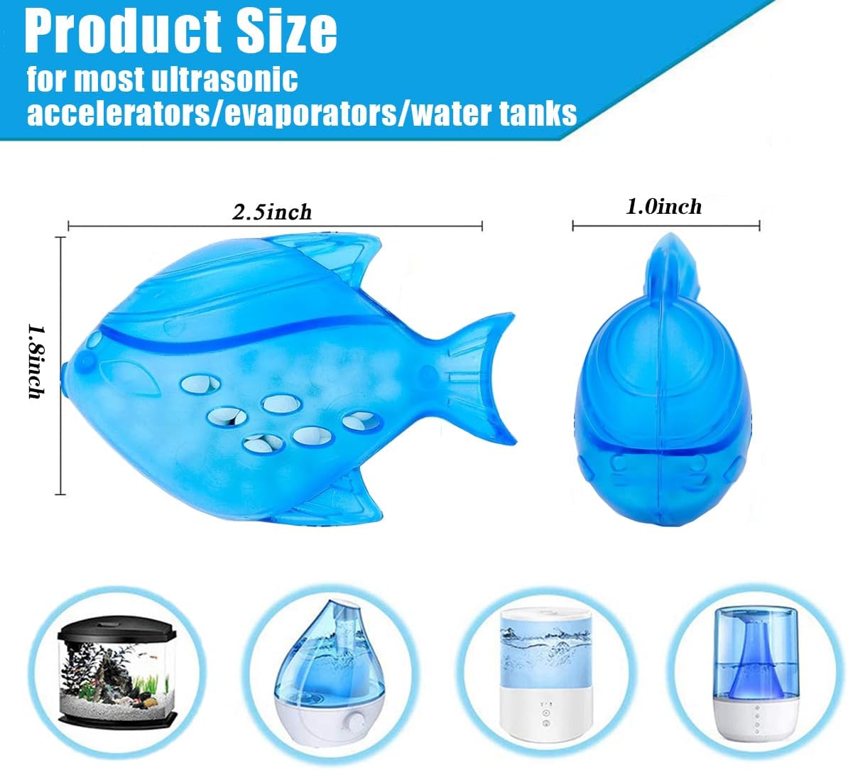 16PCS Universal Humidifier Tank Cleaner,Humidifier Cleaning Fish for Humidifiers & Fish Tanks,Purifies Water, Prevent Hard Water Build-Up, Reduce Scale and White Dust