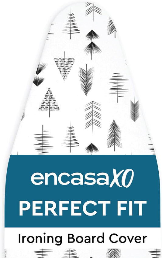 Encasa XO Ironing Board Cover and Pad 54"x15" - Thick 3mm Felt Padding, Drawstring Tightening & Lock, Easy Fit, Scorch & Stain Resistant, Fits Standard Large Ironing Board - Black Arrow