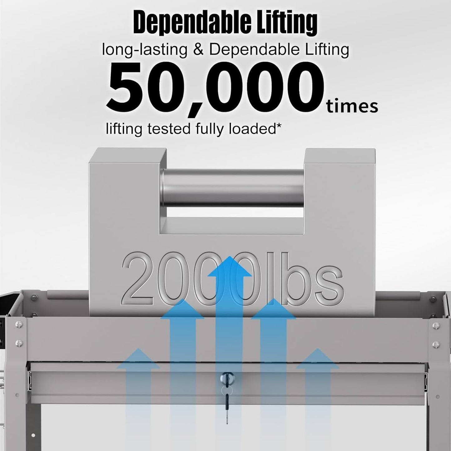 3 Tier Rolling Tool Cart on Wheels, Heavy-Duty Utility Cart Service Cart with Locked Drawers for Garage, Warehouse, Repair Shop, Workshop…