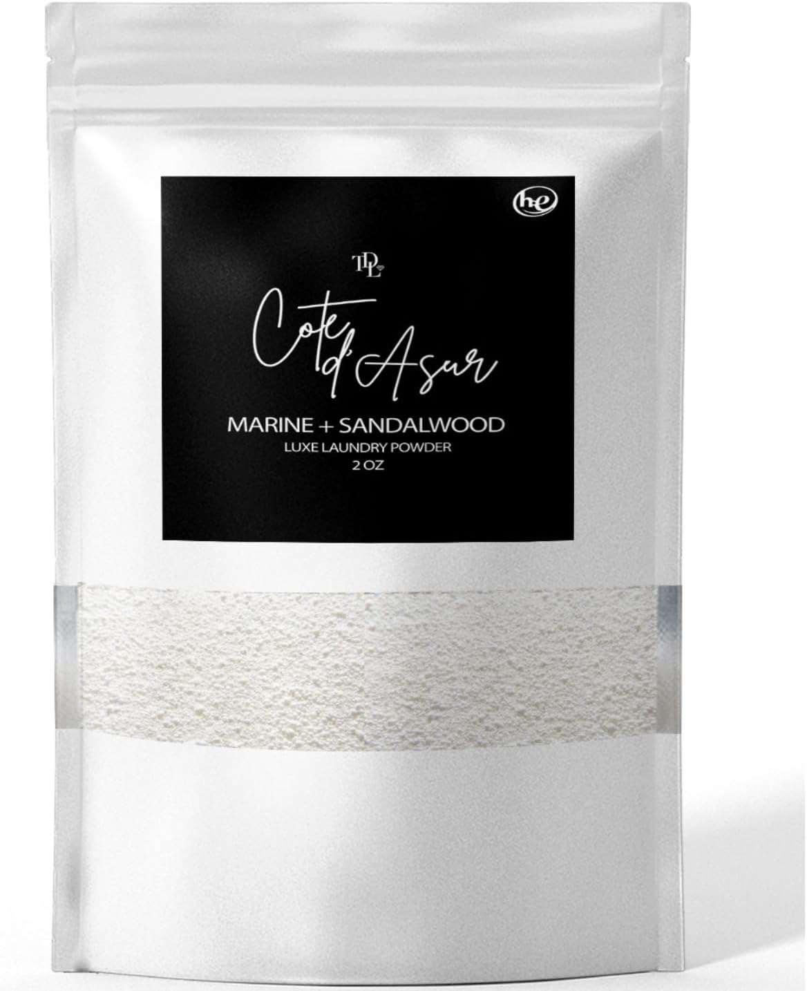 Home 'COTE D'AZUR Laundry Detergent Powder & Laundry Booster – Ultra-Concentrated Marine & Sandalwood Scent – Plant-Based, Stain-Fighting, HE Safe, Gentle on Skin – 32 oz / 64 Loads