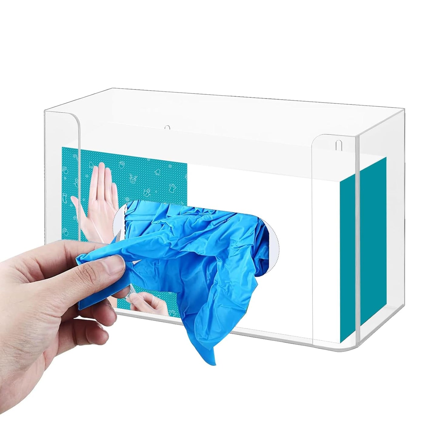 2 Pack Glove Holder for Wall Mount: Magnetic Gloves Box Holder, Clear Acrylic Kitchen Rack, Acrylic Disposable Rubber Latex Glove Dispenser