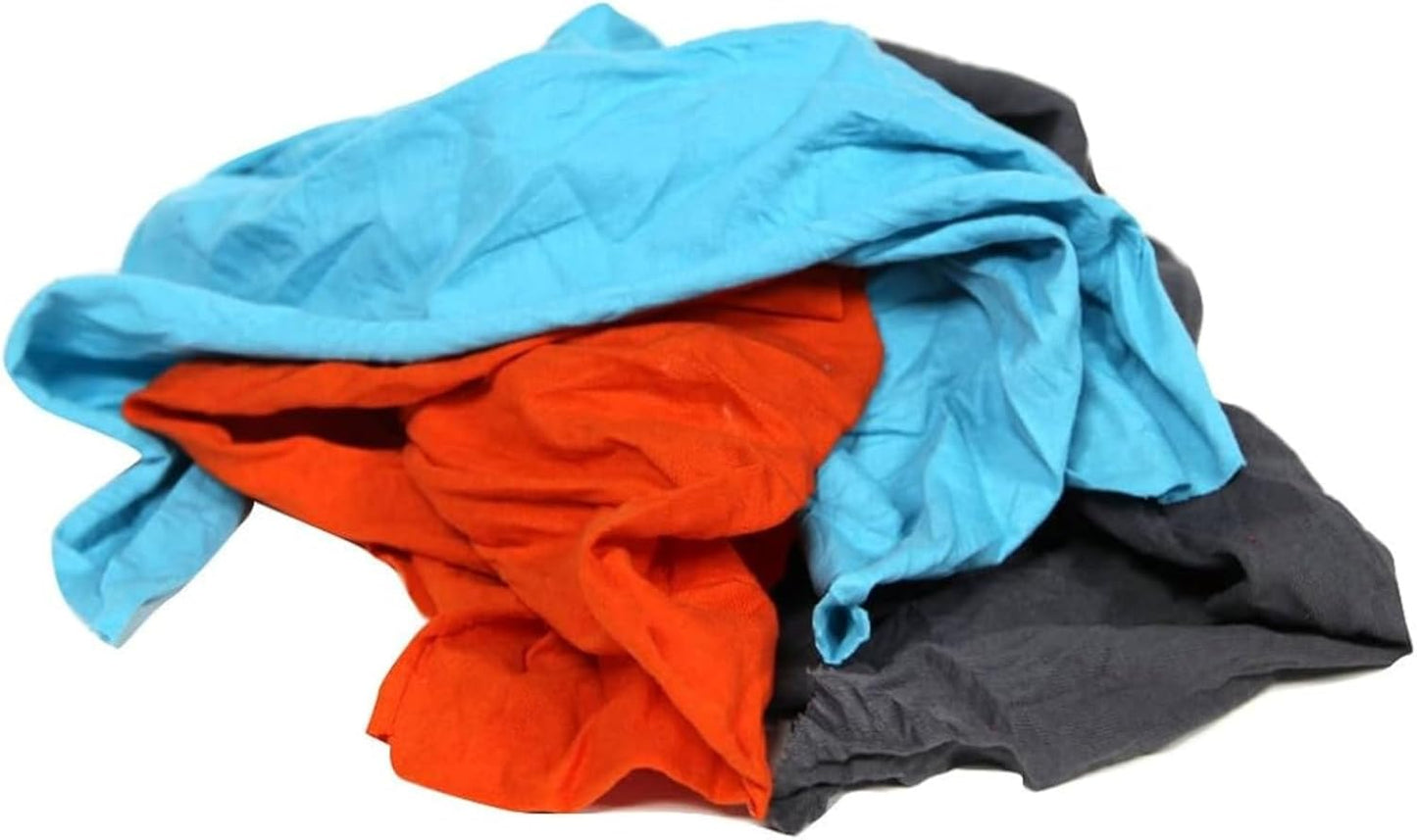 Premium Color Knit Cleaning Rags (5 lb. Bag - Pack of 8) – Shop Rags Bulk for Workshops, Mechanics, Painters, and Home Use, Multipurpose Cotton T-Shirt Rags