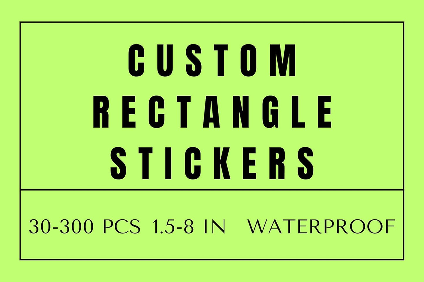 Custom Rectangle Stickers for Business Logo, Custom Rectangle Labels for Candle Jar Coffee, 30-300 pcs, Waterproof Glossy Vinyl Stickers, Upload Your Design (8x2 in)