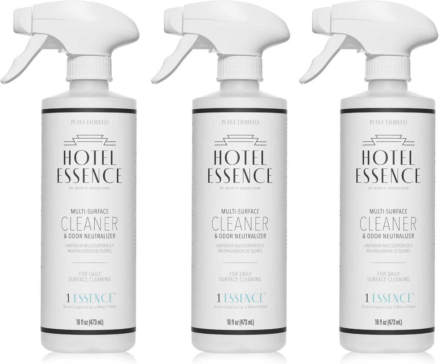 Hotel Essence Cleaner: Plant-Based Multi-Surface Cleaner & Odor Neutralizer, 16 oz, Leather, Cardamom, Lemon, Sandalwood, Cedarwood, Cinnamon, Vetiver, Amber, Musk, Iris, 16 Fl Oz (3)