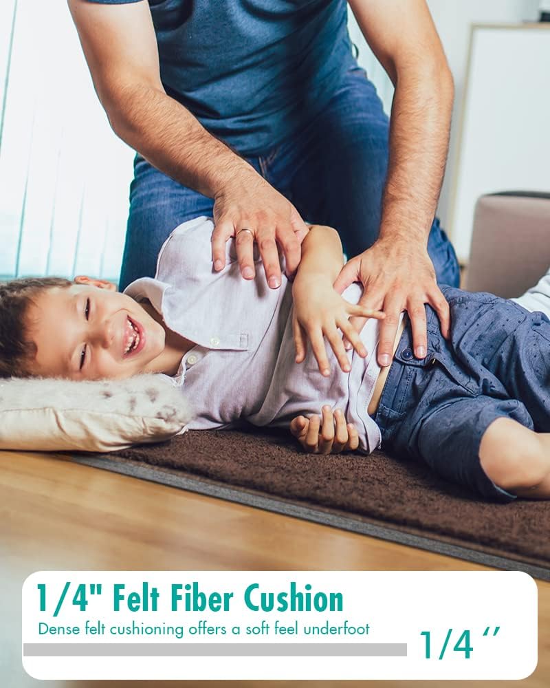 Double-Sided Non Slip Rug Pad Gripper - 2x3 Feet 1/4” Thick Dual Surface Felt Under Rug for Area Rugs and Hardwood Floors,Super Cushioned Non Skid Carpet Padding