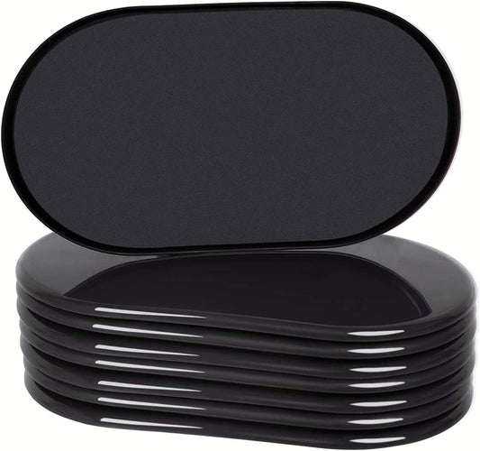 Ezprotekt 8 Pack Large Furniture Movers Sliders for Carpet, 9 1/2" x 5 3/4" Reusable Oval Furniture Moving Pads for Heavy Bed Sofa Fridge Couch Cabinet, Move Items Quickly and Easily (Black)