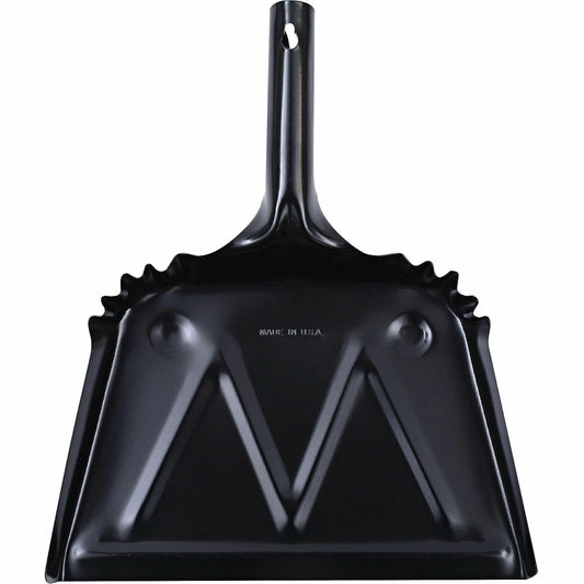 Genuine Joe Heavy-Duty Black Metal Dustpan, 12"