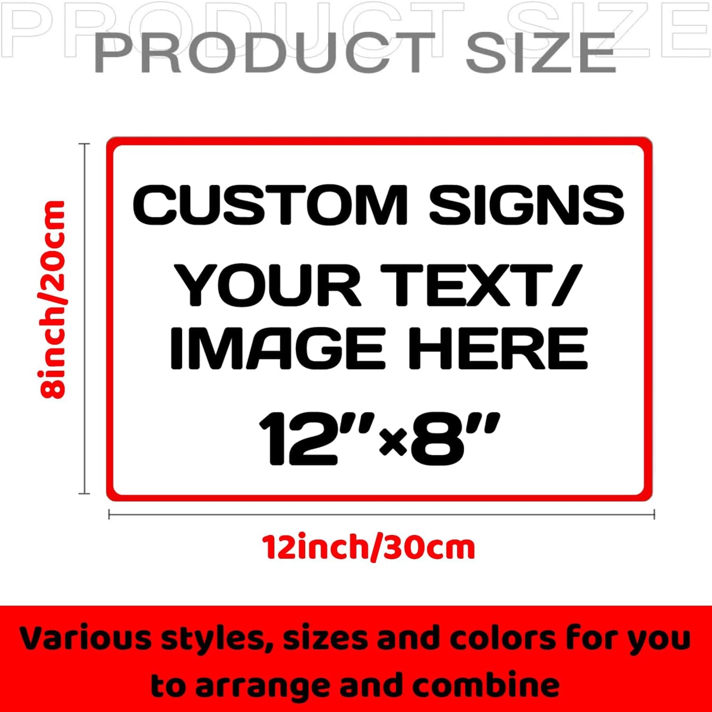 Aluminum Weatherproof Metal Sign Multiple Sizes Custom Personalized Text And picture Here, Black White Traffic Regulation Horizontal Street Signs ,hazard sign,garden sign,custom door sign,Customised business signs