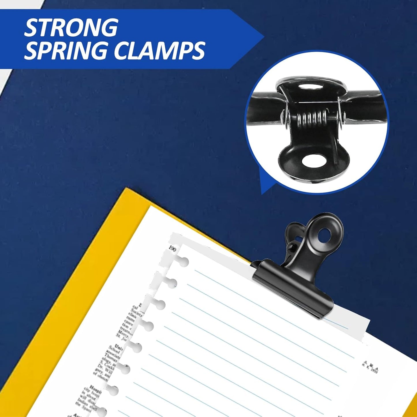 30 Pack Bulldog Clips 1.25 Inches Small Hinge Paper Clips Metal Hinge Clips for Crafts, Food Bags, Drawings, Photos at Home Kitchen & Office Usage, Black, 31mm