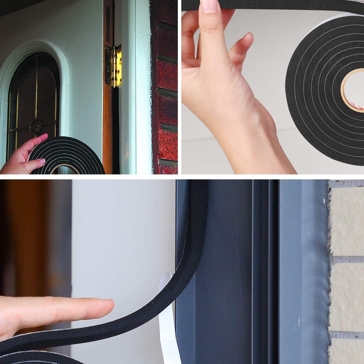 2 Rolls Weather Stripping Door Seal, 3/4'' W x 3/8'' T Foam Tape Close Cell, Single Sided Weather Strip for Door or Window, (Total 16.5 Feet Long)…