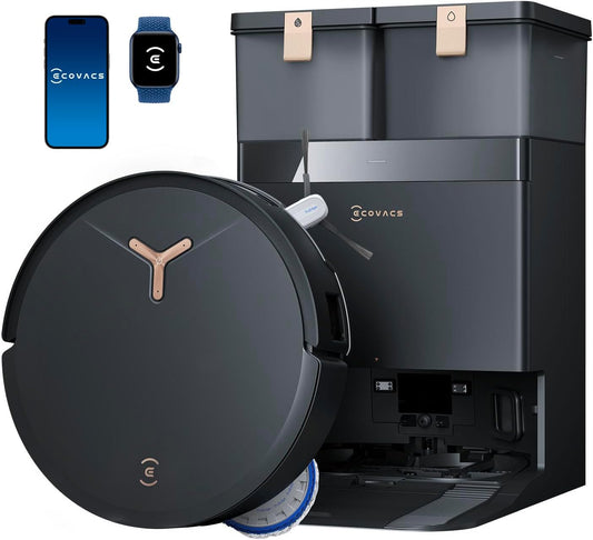 ECOVACS DEEBOT T50 MAX PRO Omni Robot Vacuum and Mop, 18,500Pa Blast Suction, 18mm Auto-Lift, ZeroTangle &TruEdge 2.0, AIVI 3.0 Obstacle Avoidance, Auto Hot Water Mop Wash/Dry/Refill, Self-Emptying