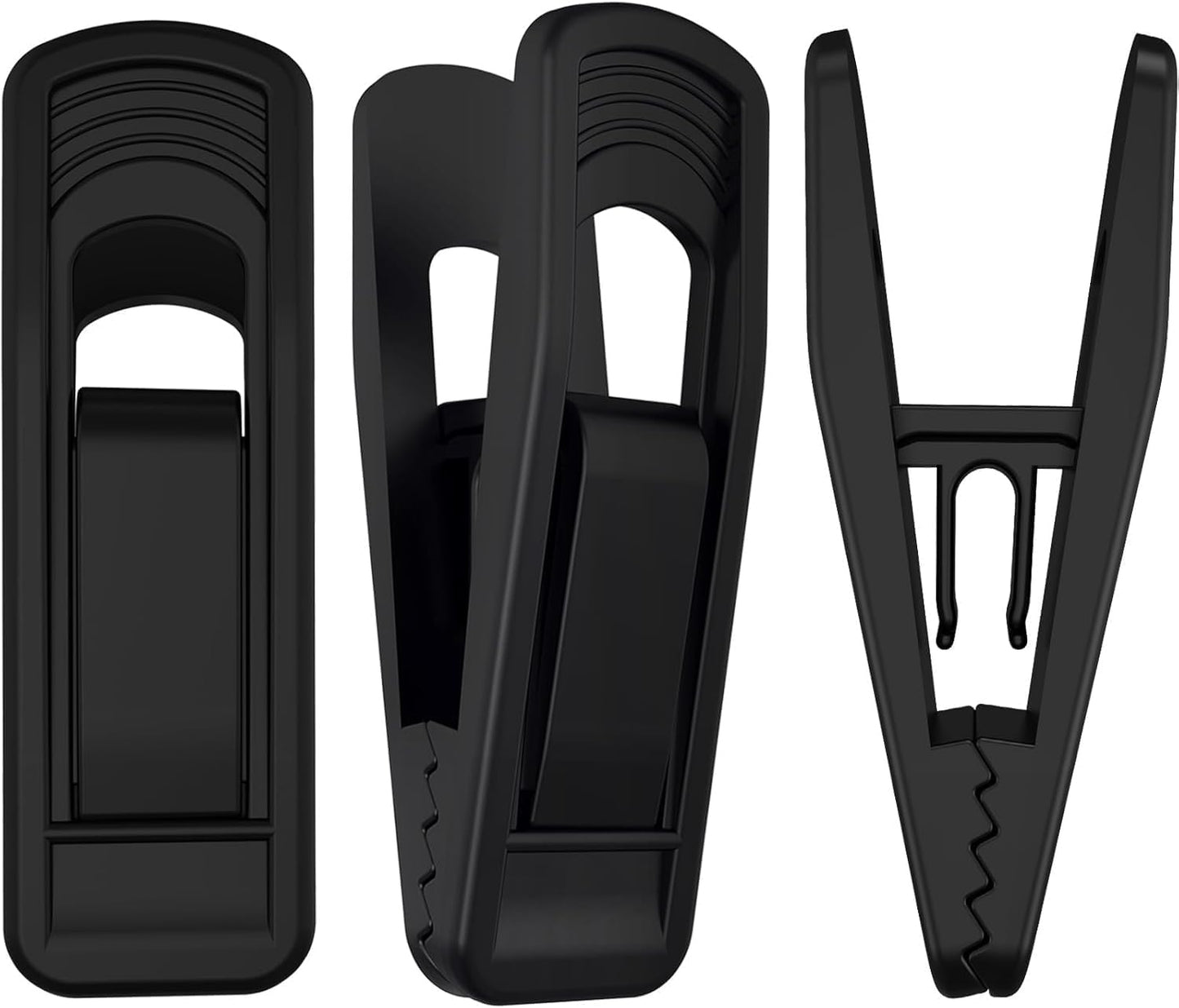 Hanger Clips Perfect for Velvet Hangers (Black, 80 PCS), Strong Plastic Clips Pant Skirt Hanger Clips for Black Flocking Felt Hangers