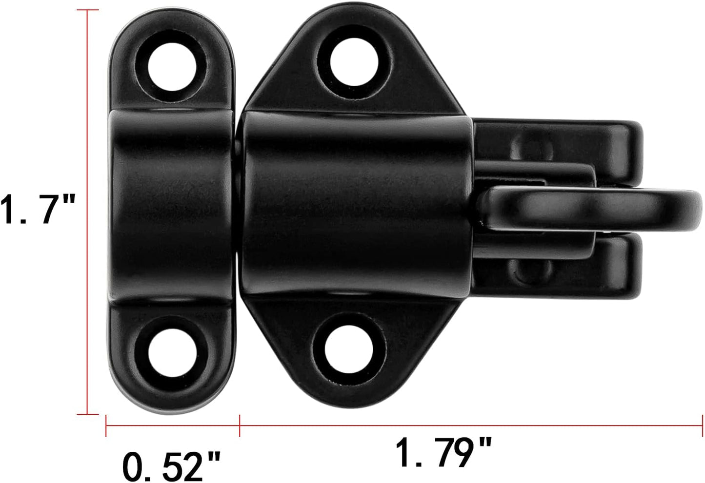 7 Packs Self-Closing Latches，Black Spring Door Lock，Resilient Bolt Latch Aluminum Alloy Safety Automatic Spring Barrel Slide Door Lock with Screws,Used for Gate,Window and Cabinet etc