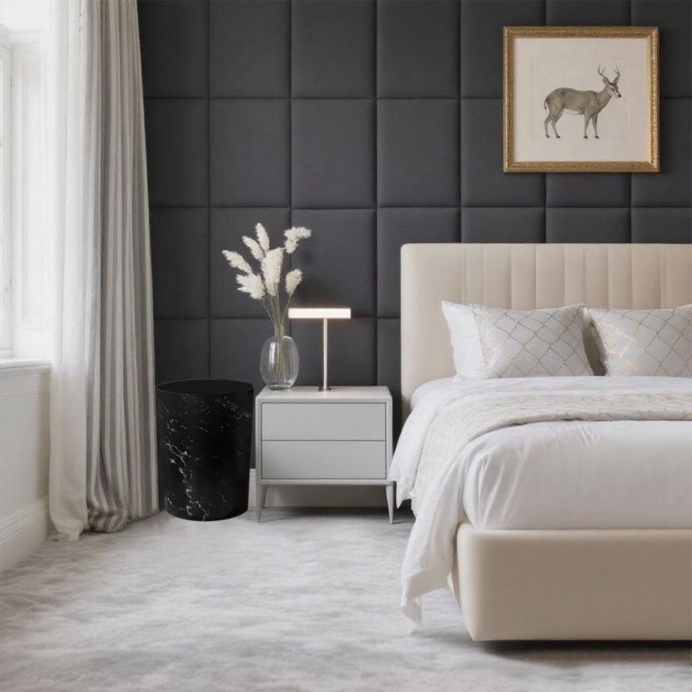 Feisco Small Trash Can for Bathroom, 2 Gallon Trash Can Trash Bin Wastebasket Garbage Can for Kitchen,Bathroom Office, Bedroom,Dorms,Laundry Room (Black, 1 Pack)